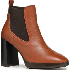 Chelsea Boots en Cuir Teulada brandy/coffee - Talon 9.5 cm-Geox Online