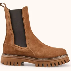 Chelsea boots en Velours de Cuir Teena tabac-Cosmoparis Discount