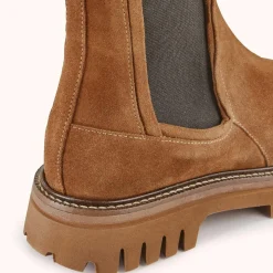 Chelsea boots en Velours de Cuir Teena tabac-Cosmoparis Discount