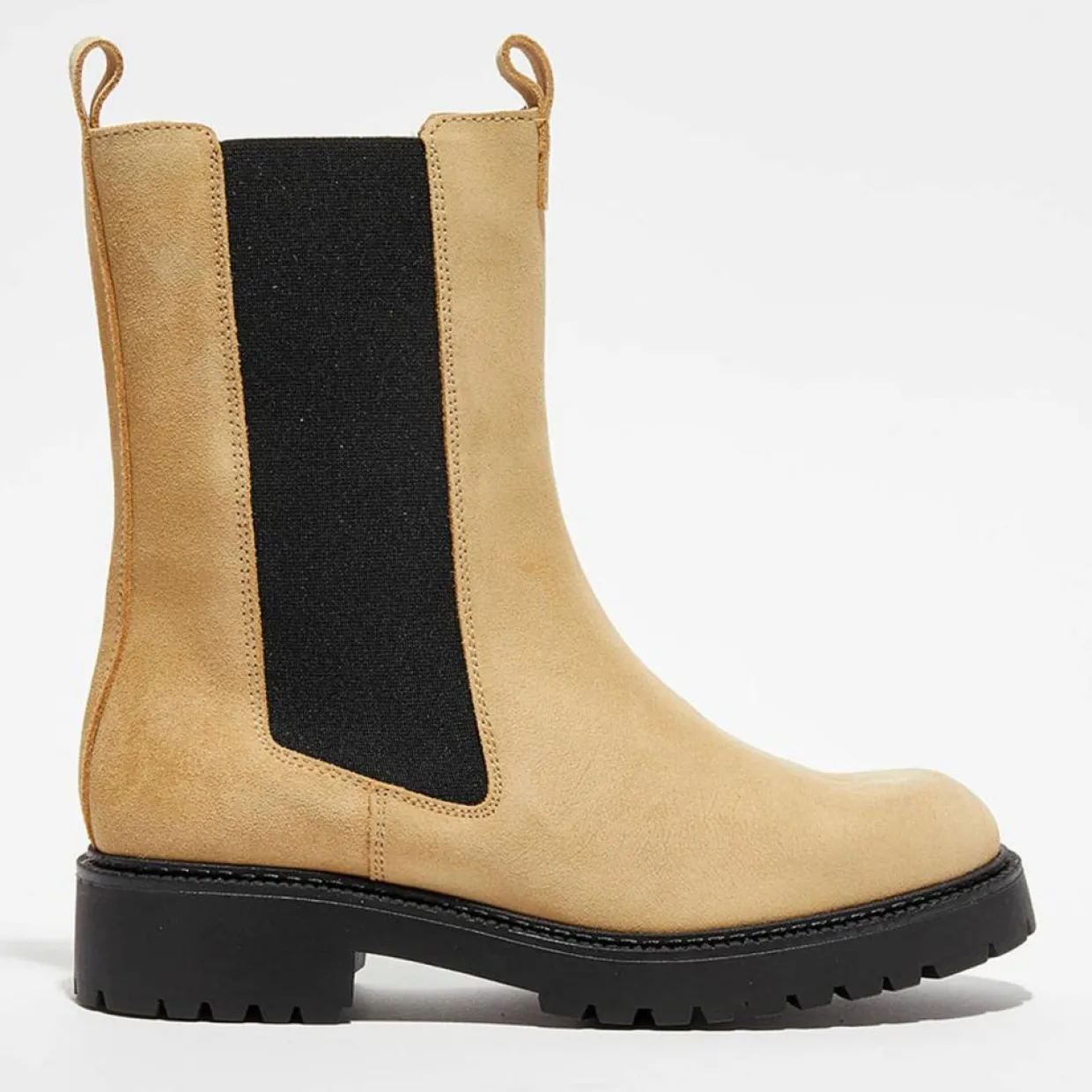 Femme Apologie Bottines^Chelsea boots en Velours de Cuir Alice beiges