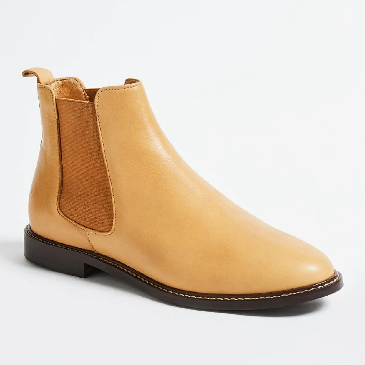 Homme Klom Boots^Chelsea Boots Jules en Cuir grainé cognac