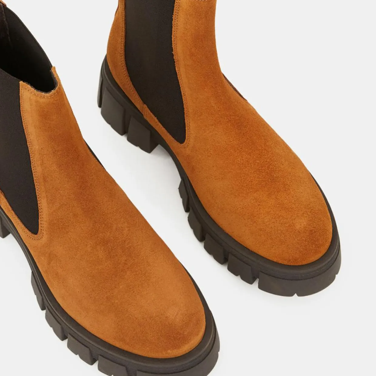 Femme Galeries Lafayette Bottines^Chelsea boots semelle épaisse camel - Talon 4 cm