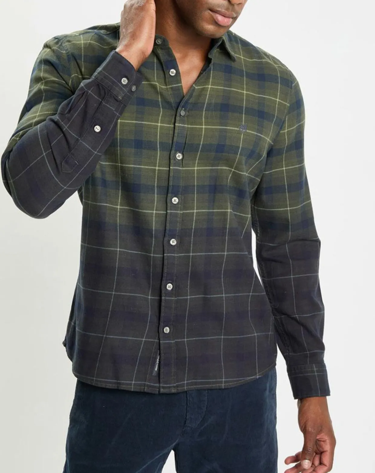 Homme Marc O'Polo Chemises^Chemise à Carreaux Degradé Sl kaki/bleu