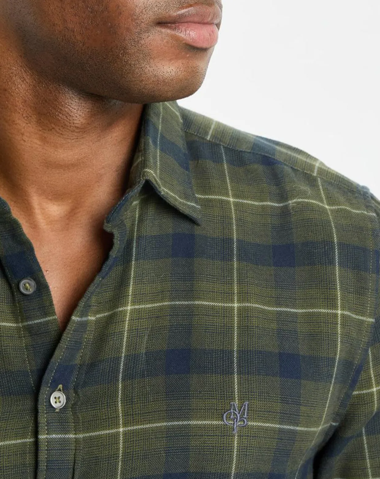 Homme Marc O'Polo Chemises^Chemise à Carreaux Degradé Sl kaki/bleu