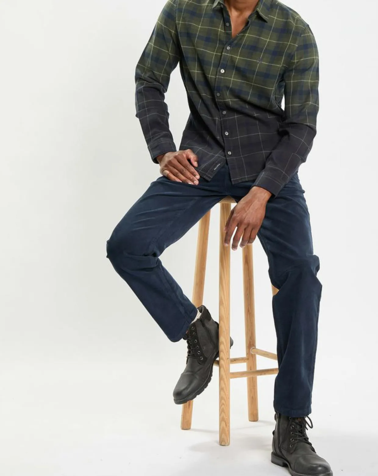 Homme Marc O'Polo Chemises^Chemise à Carreaux Degradé Sl kaki/bleu