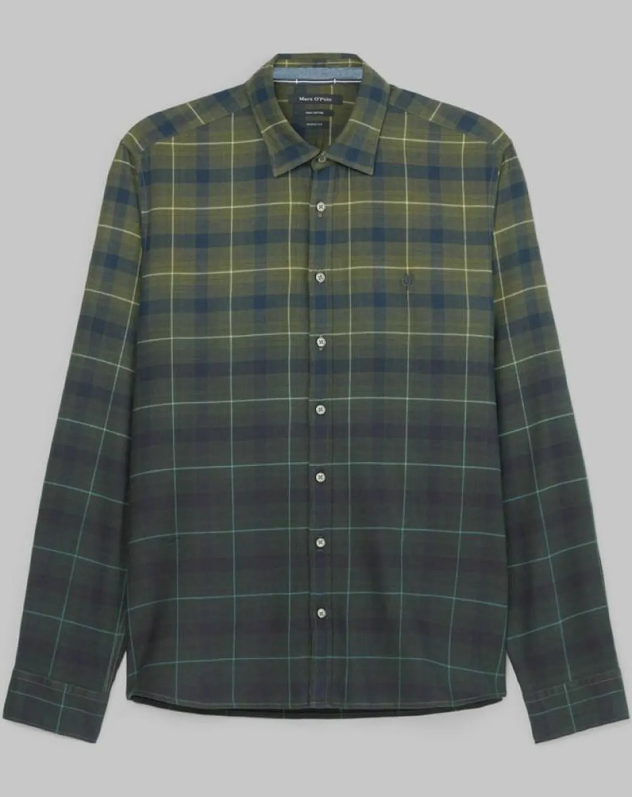 Homme Marc O'Polo Chemises^Chemise à Carreaux Degradé Sl kaki/bleu