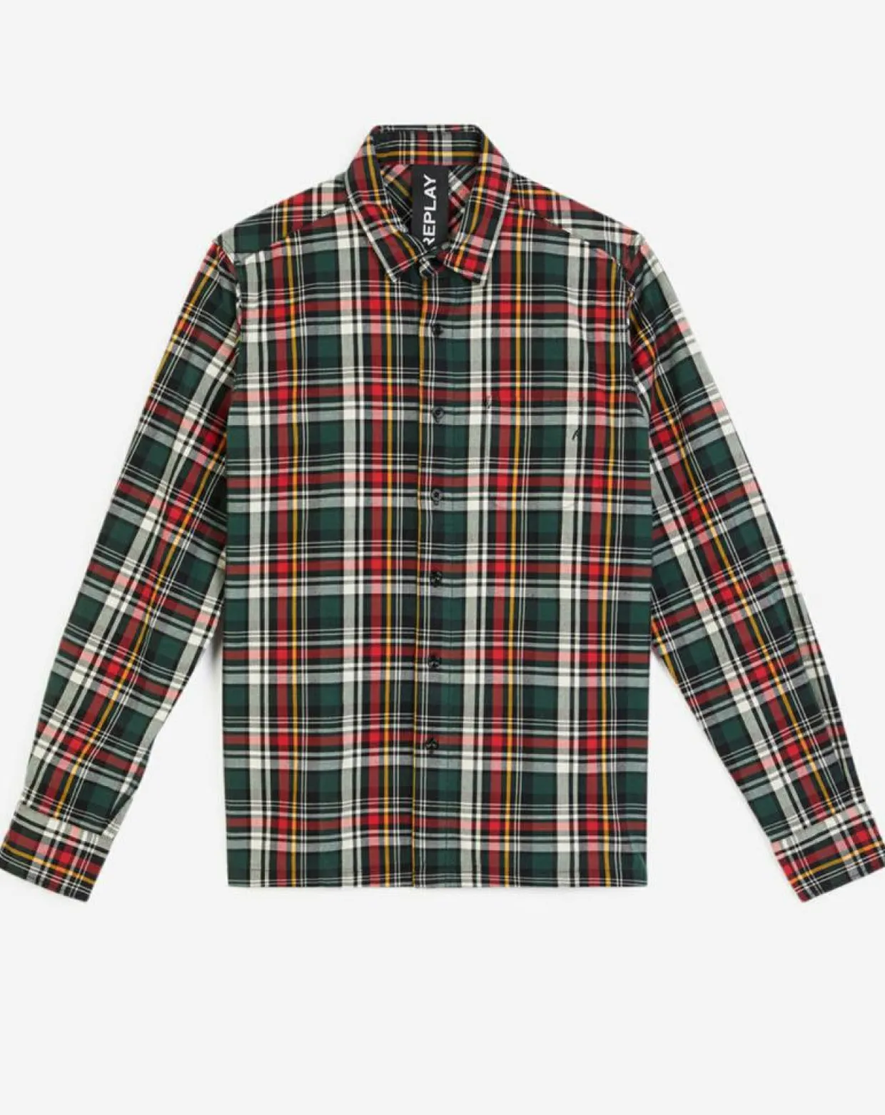 Chemise à carreaux rouge/vert-Replay Discount