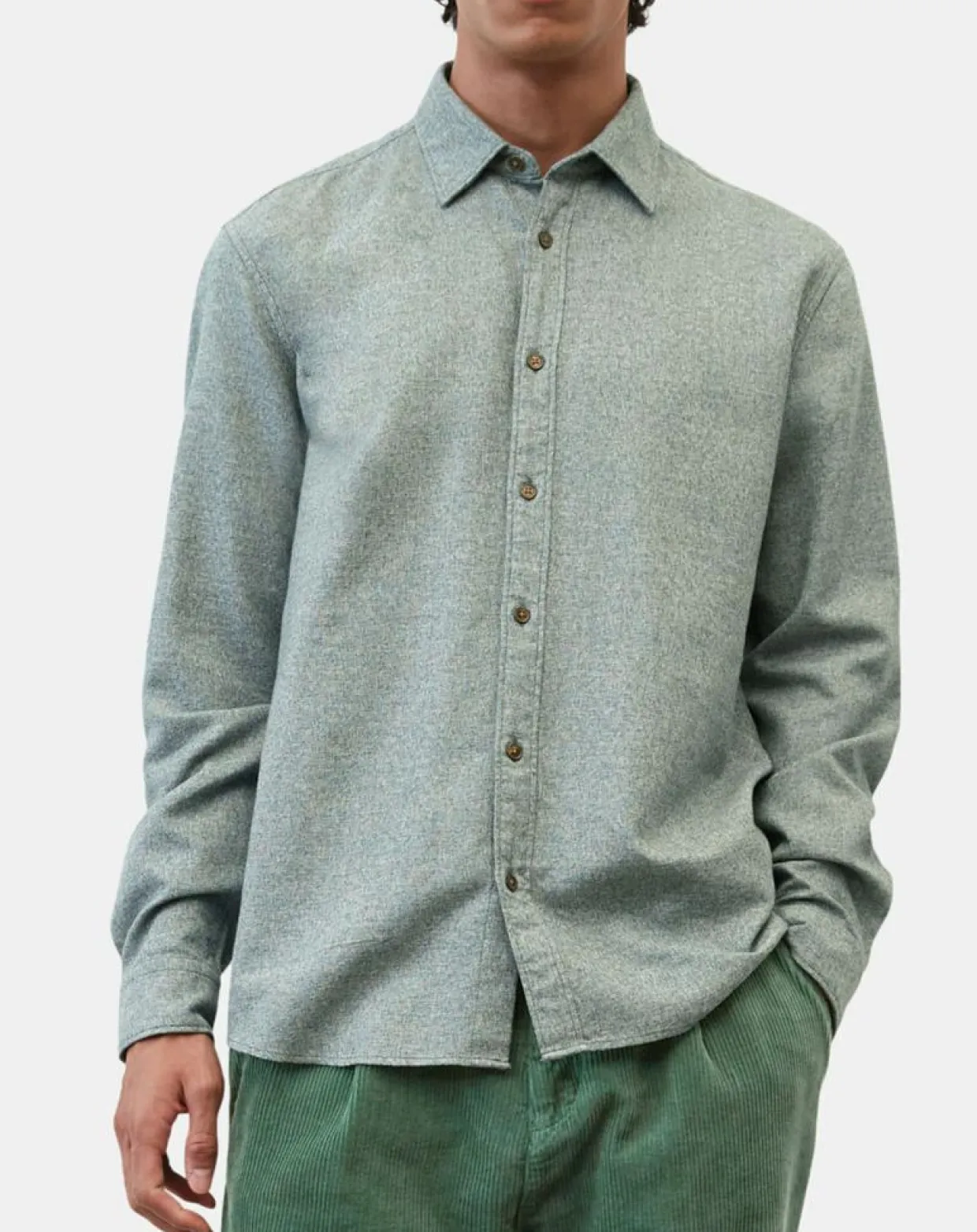 Homme Marc O'Polo Chemises^Chemise 100% Coton Bio Regular Fit chinée verte