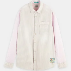 Homme Scotch & Soda Chemises^Chemise 100% Coton Bio Regular Fit Seersuck à rayures rose/beige