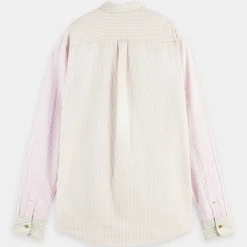 Homme Scotch & Soda Chemises^Chemise 100% Coton Bio Regular Fit Seersuck à rayures rose/beige