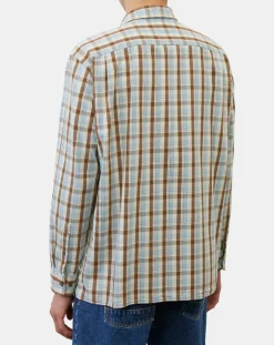 Homme Marc O'Polo Chemises^Chemise 100% Coton Bio Relaxed Fit à carreaux bleu/marron