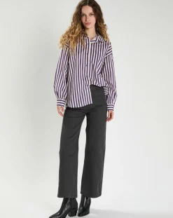 Chemise Emy violet/crème-The Korner Online