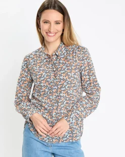 Chemise à Fleurs orange/bleu-Marc O'Polo Best