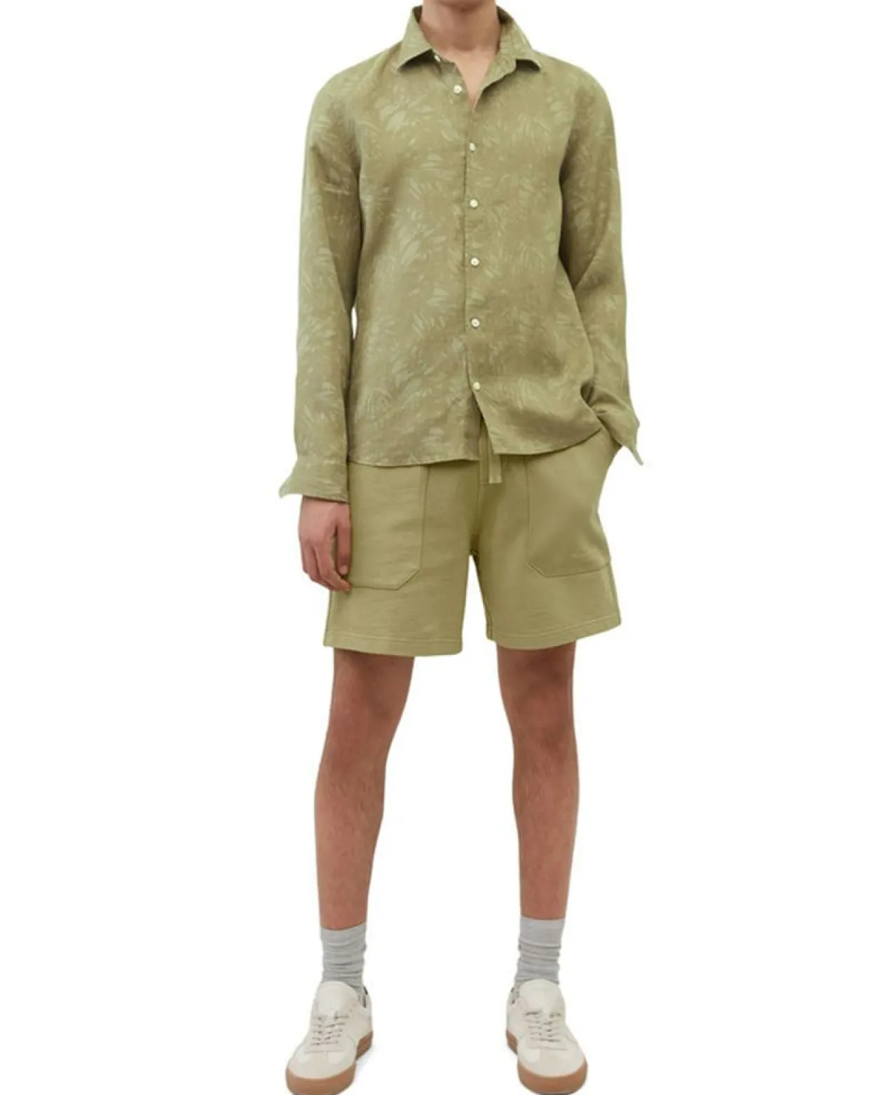 Chemise 100% Lin manches longues Sf kaki clair-Marc O'Polo Hot