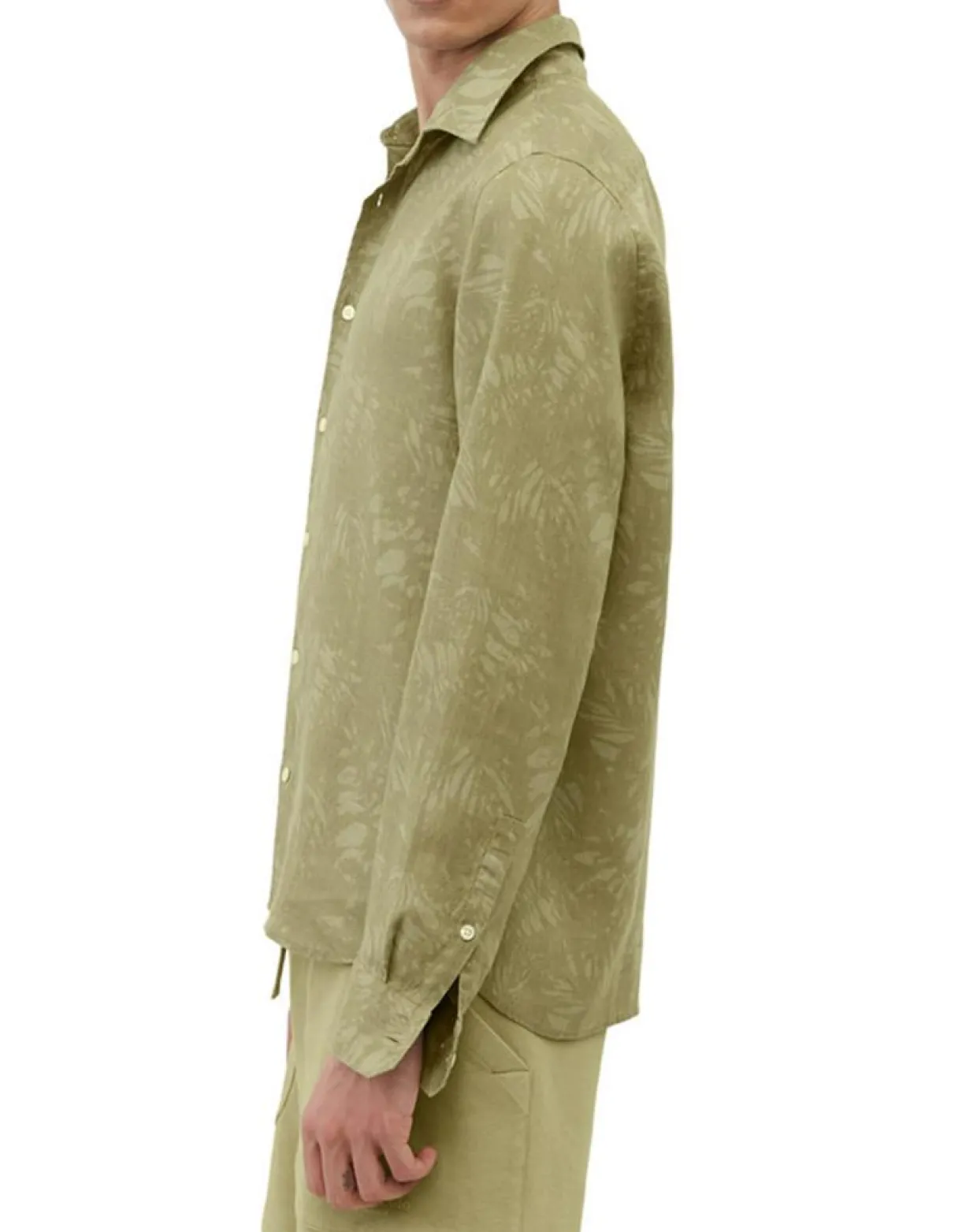 Chemise 100% Lin manches longues Sf kaki clair-Marc O'Polo Hot