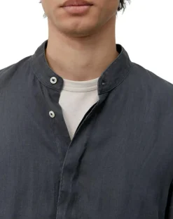 Chemise 100% Lin manches longues Mao Sf bleu marine-Marc O'Polo Outlet