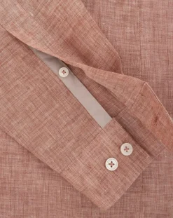 Homme Hackett London Chemises^Chemise 100% Lin Slim Fit double poche orange moyen