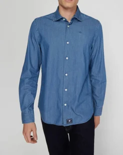 Chemise ajustée chambray bleu denim-North Sails Hot