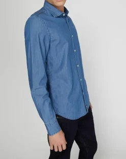 Chemise ajustée chambray bleu denim-North Sails Hot