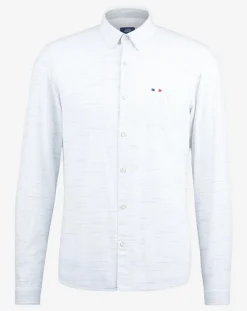 Homme Oxbow Chemises^Chemise ajustée Crena à fines rayures écru/noir