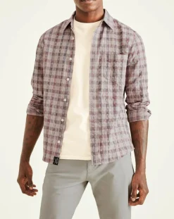 Chemise Alpha Icon Slim Fit à carreaux bleu/rouge-Dockers Discount