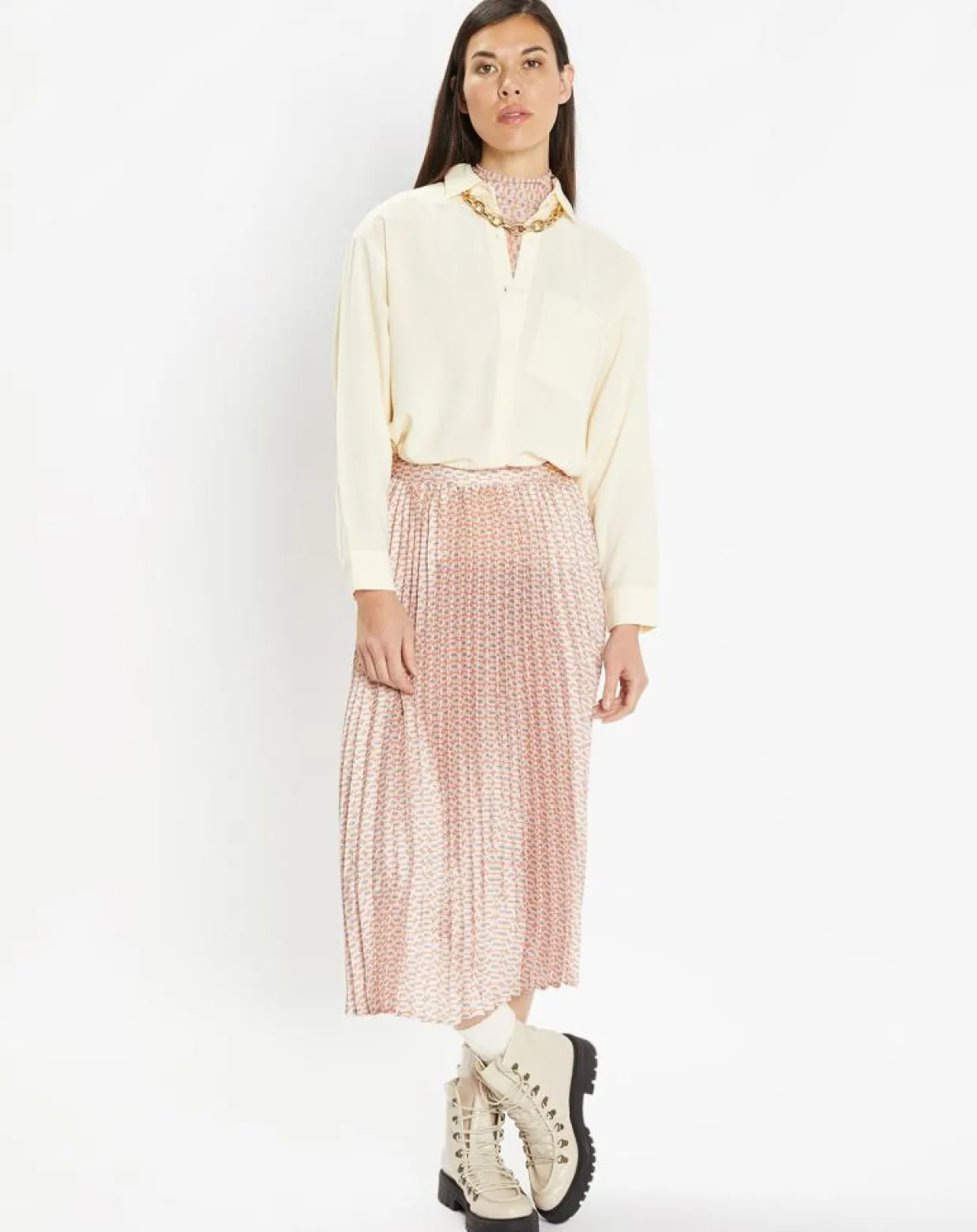 Chemise ample et fluide Paros écrue-Galeries Lafayette