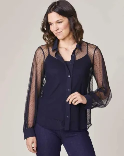 Chemise avec Top Plume marine-Indies Discount