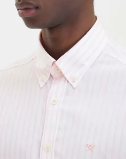 Chemise baton large à rayures rose/blanc-Hackett London New