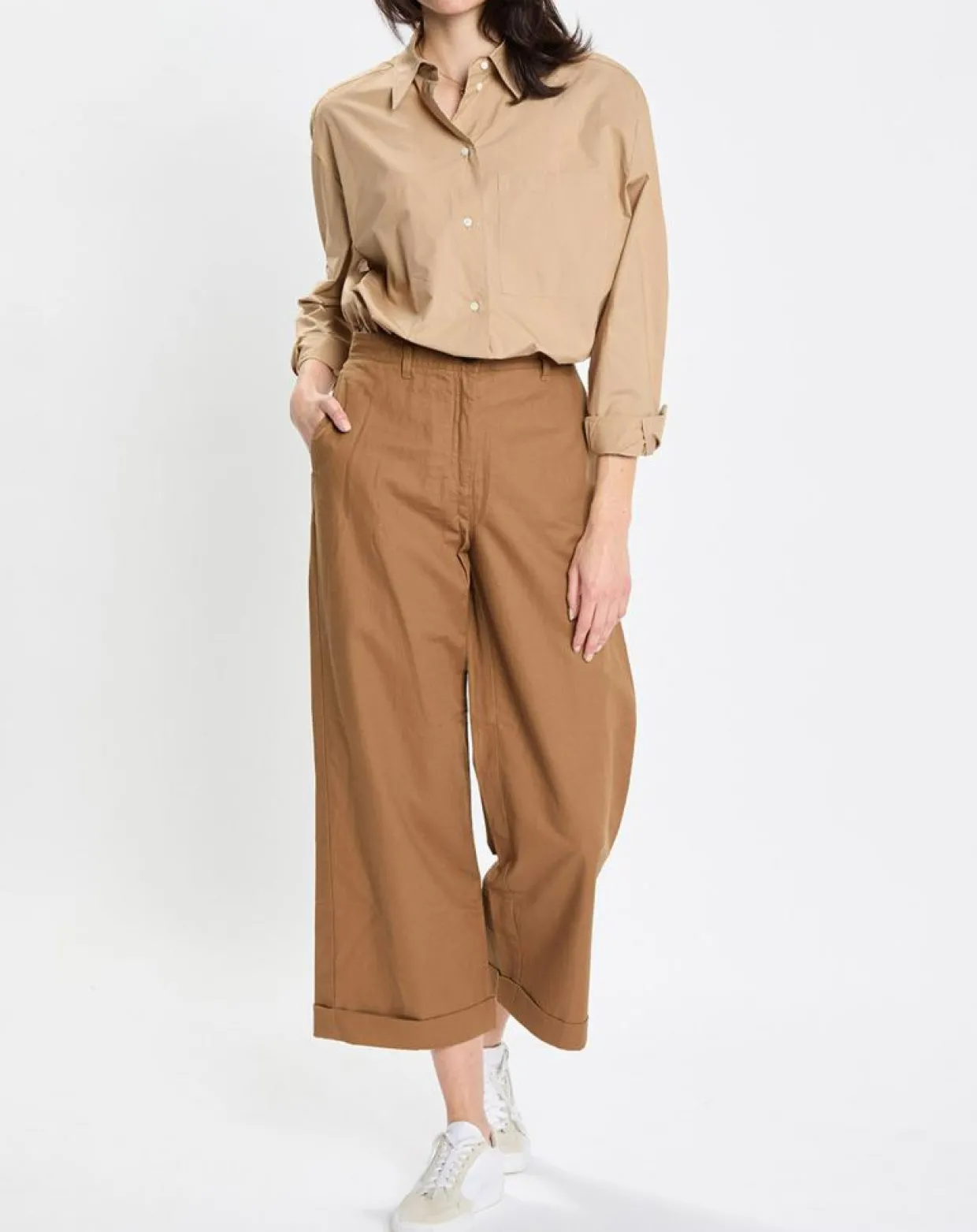 Chemise boyfriend beige-Marc O'Polo