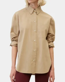 Chemise boyfriend beige-Marc O'Polo