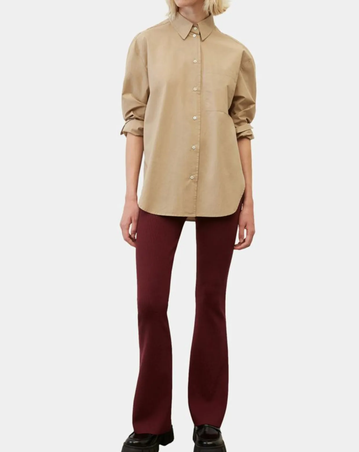 Chemise boyfriend beige-Marc O'Polo