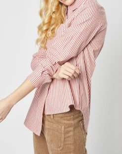 Femme Karl Marc John Chemises^Chemise Candeur à rayures terracotta
