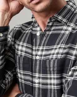Chemise Carreaux Double Poches Oversize noir/blanc-Marc O'Polo Hot