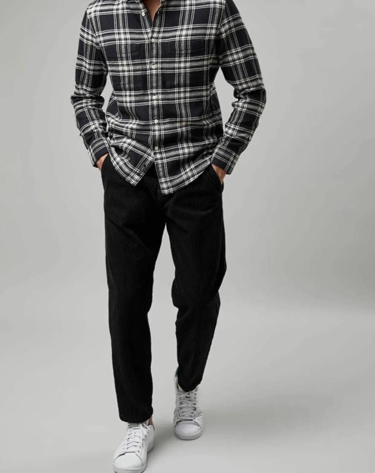 Chemise Carreaux Double Poches Oversize noir/blanc-Marc O'Polo Hot