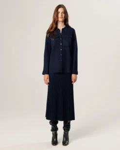 Femme Rodier Chemises^Chemise Cassis poches poitrine bleu nuit
