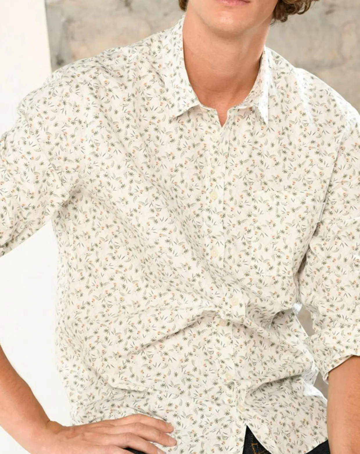 Chemise casual en Popeline Nala imprimée blanc/multicolore-Harris Wilson Outlet