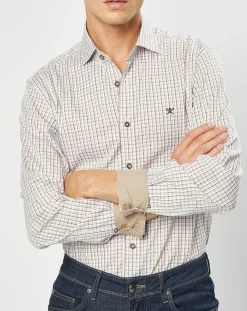 Chemise Classic Fit à carreaux beige/vert/rouge-Hackett London Outlet