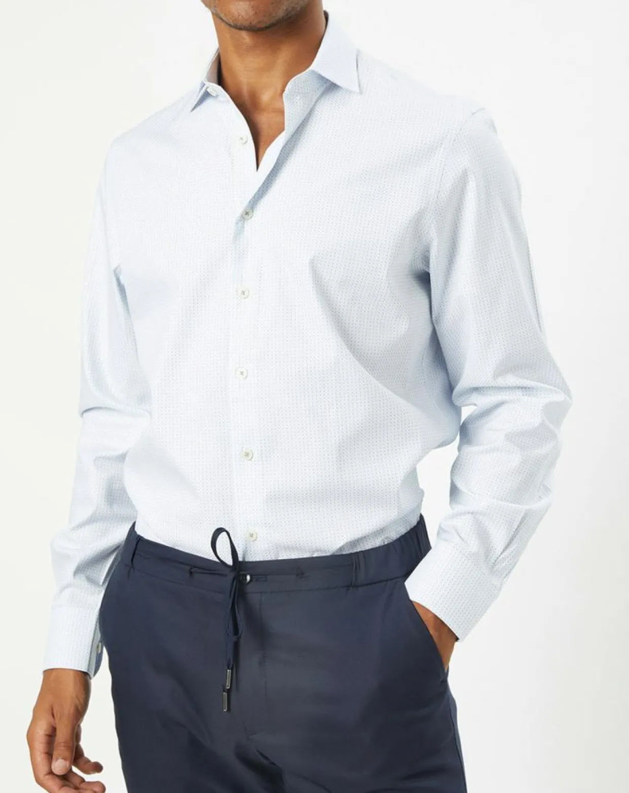 Chemise Classic Fit Jacquard imprimée bleu/blanc-Hackett London Hot