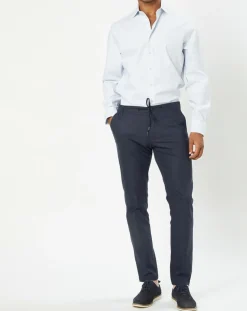 Chemise Classic Fit Jacquard imprimée bleu/blanc-Hackett London Hot