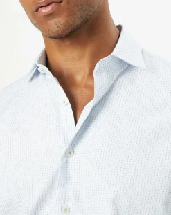 Chemise Classic Fit Jacquard imprimée bleu/blanc-Hackett London Hot