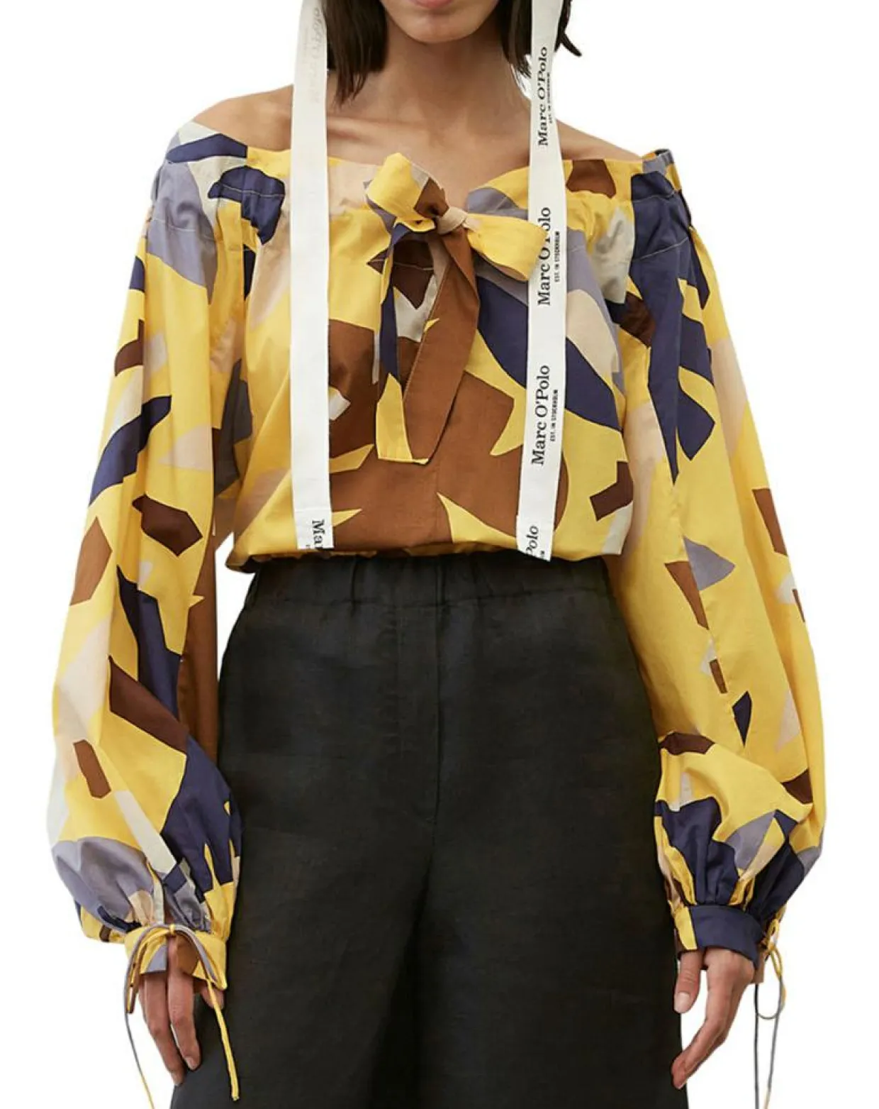 Femme Marc O'Polo Chemises^Chemise Col Lavalière jaune/multicolore