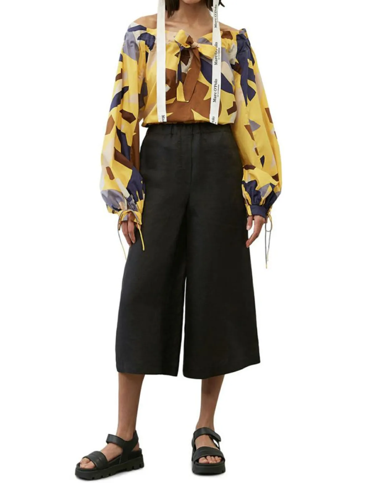 Femme Marc O'Polo Chemises^Chemise Col Lavalière jaune/multicolore