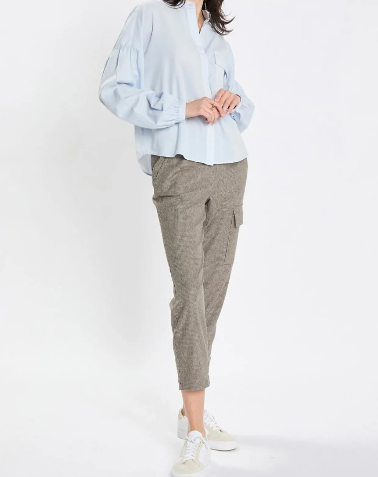 Femme Marc O'Polo Chemises^Chemise Col Mao Poche bleu clair