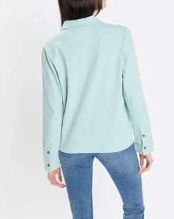 Chemise col polo bleu clair-Marc O'Polo Discount