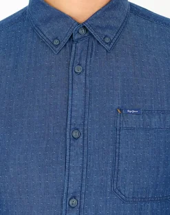 Chemise confort à micro points bleue-Pepe Jeans New