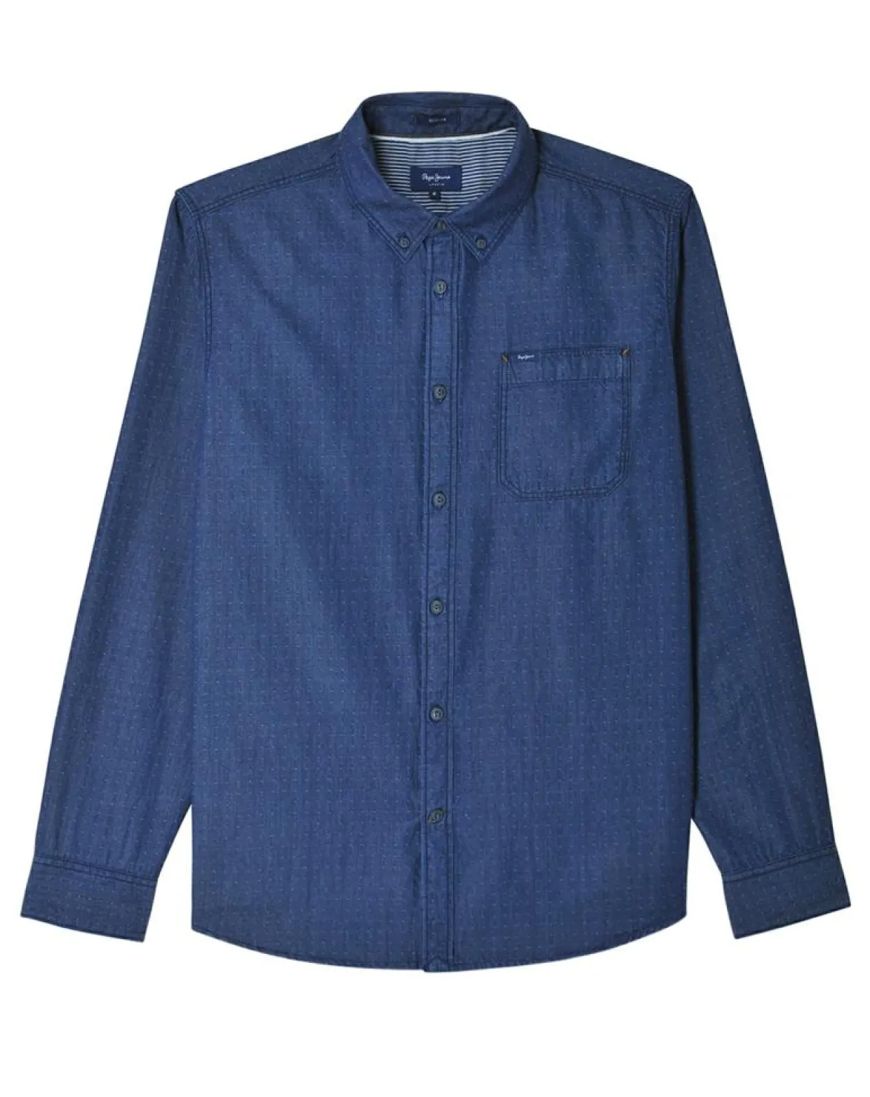 Chemise confort à micro points bleue-Pepe Jeans New