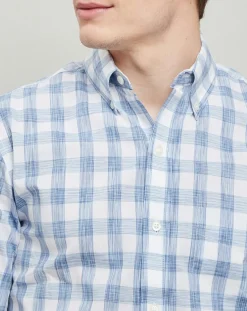 Homme Arrow Chemises^Chemise Confort Fit à carreaux bleu clair/blanc