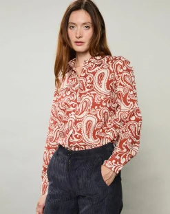 Femme Hartford Chemises^Chemise Coraz imprimée orange sombre