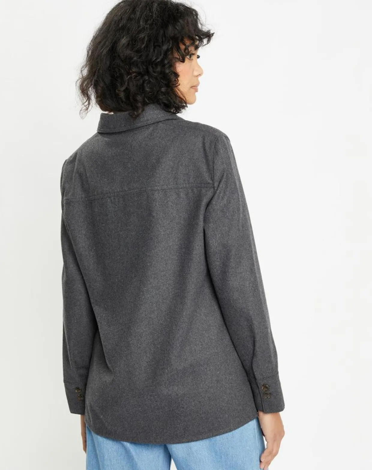 Chemise Corfou en Laine mélangée gris foncé-Jodhpur Hot