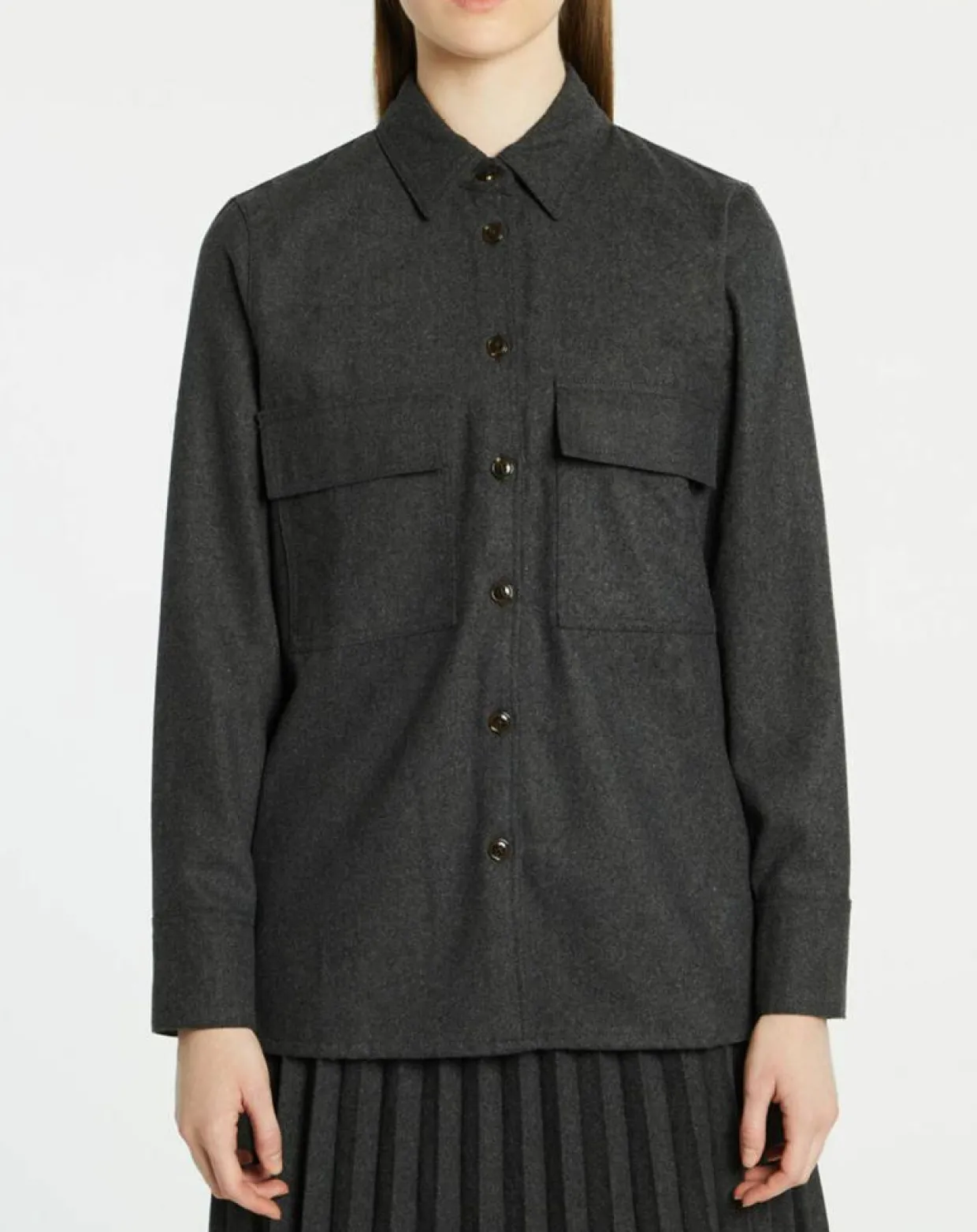 Chemise Corfou en Laine mélangée gris foncé-Jodhpur Hot